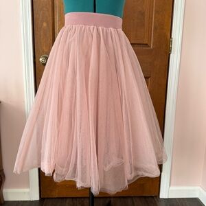Windsor Mauve Pink Tulle Midi Skirt Small